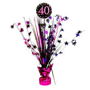Roze Feest 40 Jaar Tafeldecoratie - 46cm Roze Feest 40 Jaar Tafeldecoratie - 46cm